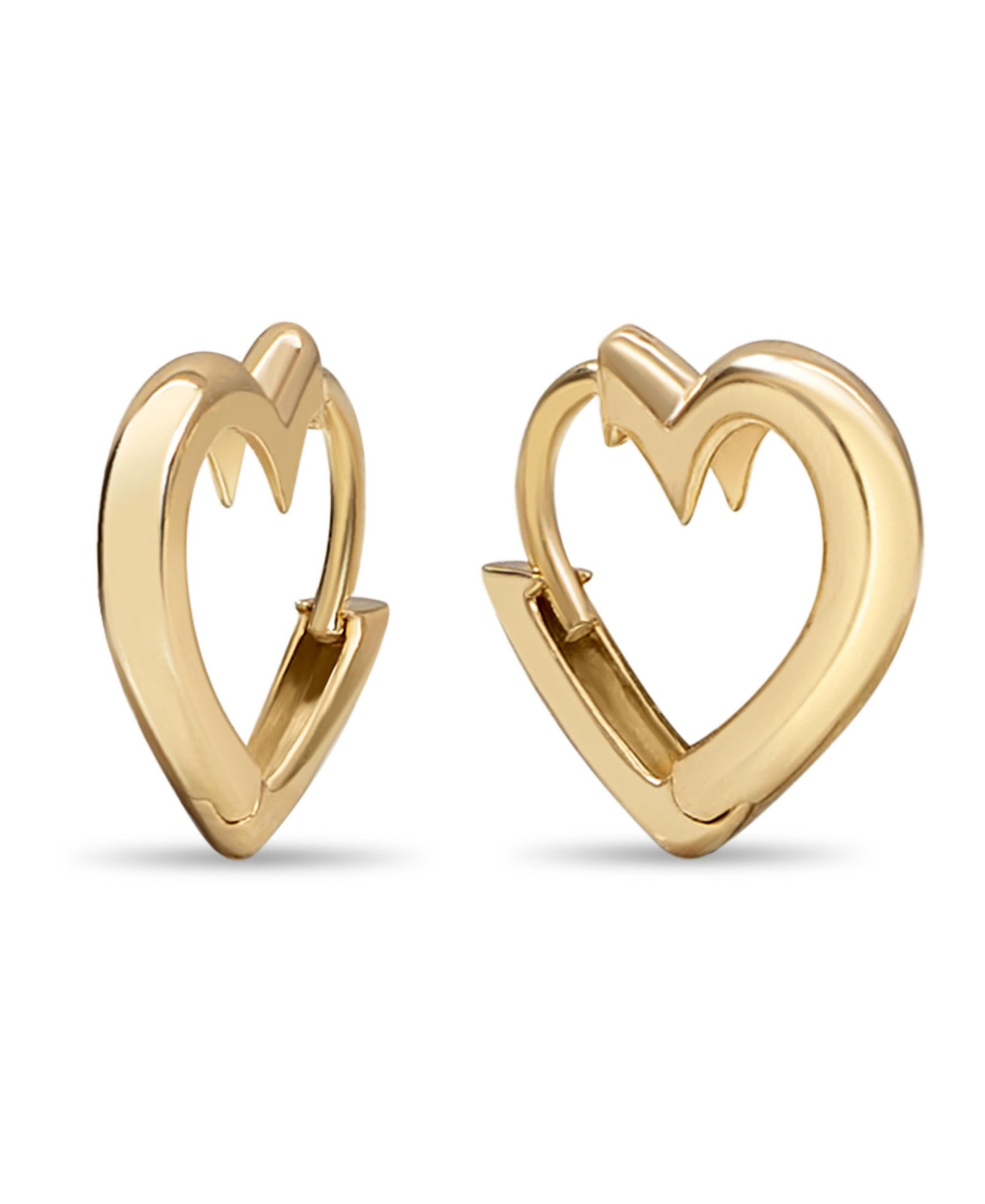 DEVATA Серьги-кольца Heart Hoop из 14K Gold