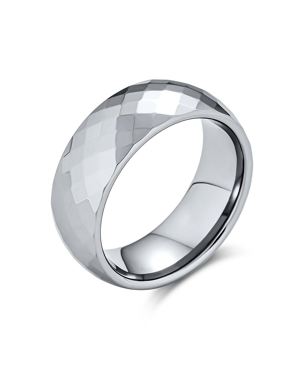 Кольцо Bling Jewelry Titanium Band Multi Faceted Prism Cut Comfort Fit
