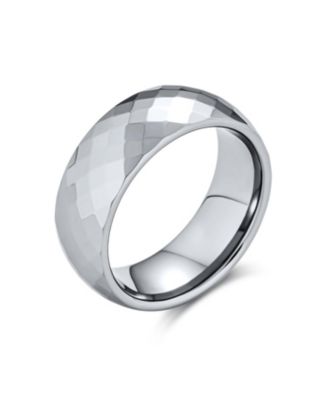 Кольцо Bling Jewelry Titanium Band Multi Faceted Prism Cut Comfort Fit