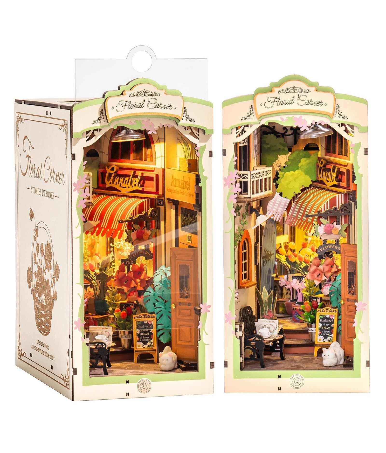 Набор для создания 3D-диорамы DIY 3D Book Nook Kit - Floral Corner 164pcs