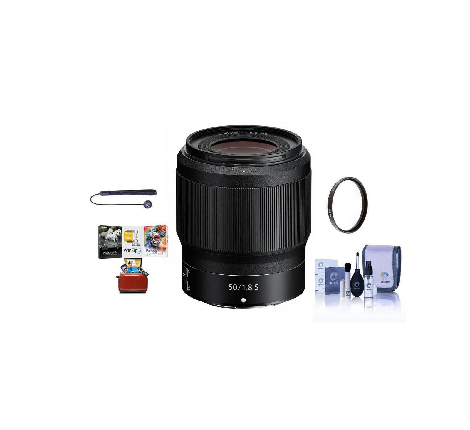 Nikon Nikkor Z 50mm f/1.8 S Lens with 62mm UV Filter and Cleaning Kit for Z Series Mirrorless Cameras