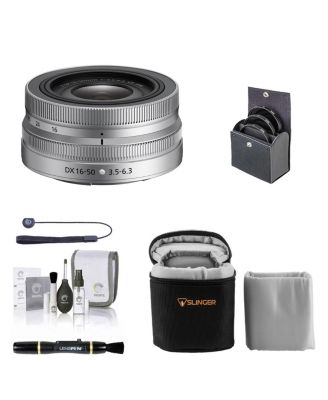 Nikon NIKKOR Z DX 16-50mm f/3.5-6.3 VR Lens, Silver with Essentials Kit