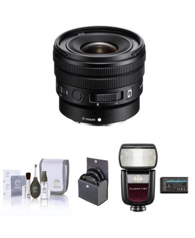 Объектив Sony E 10-20mm f/4 PZ G с набором вспышки, фильтров и средств для чистки