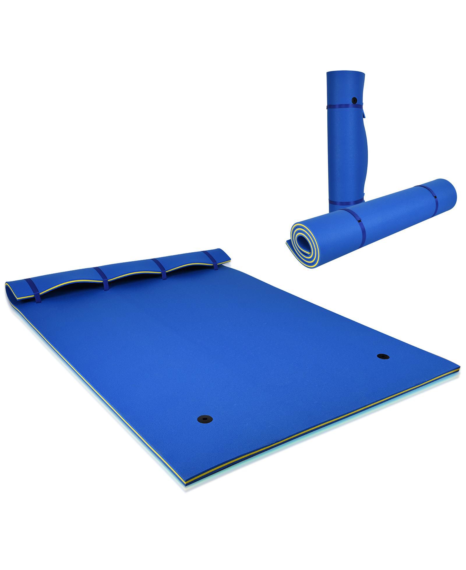 GOUUN плавающий коврик для воды 9' x 6' 3 Layer Blue