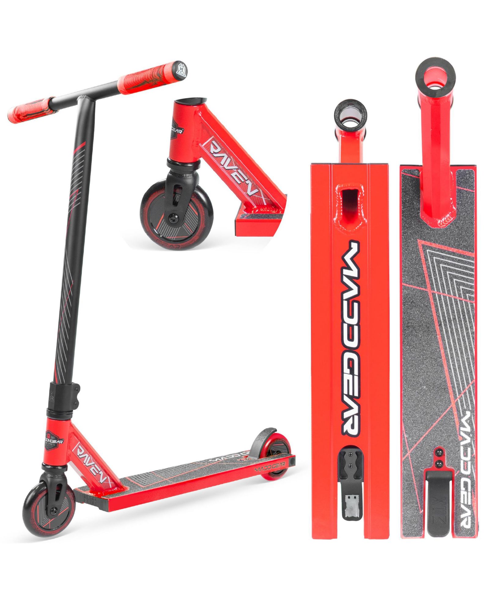 Самокат Madd Gear MG1 Pro Stunt Scooter для детей 5-12 лет, легкий и прочный, красный