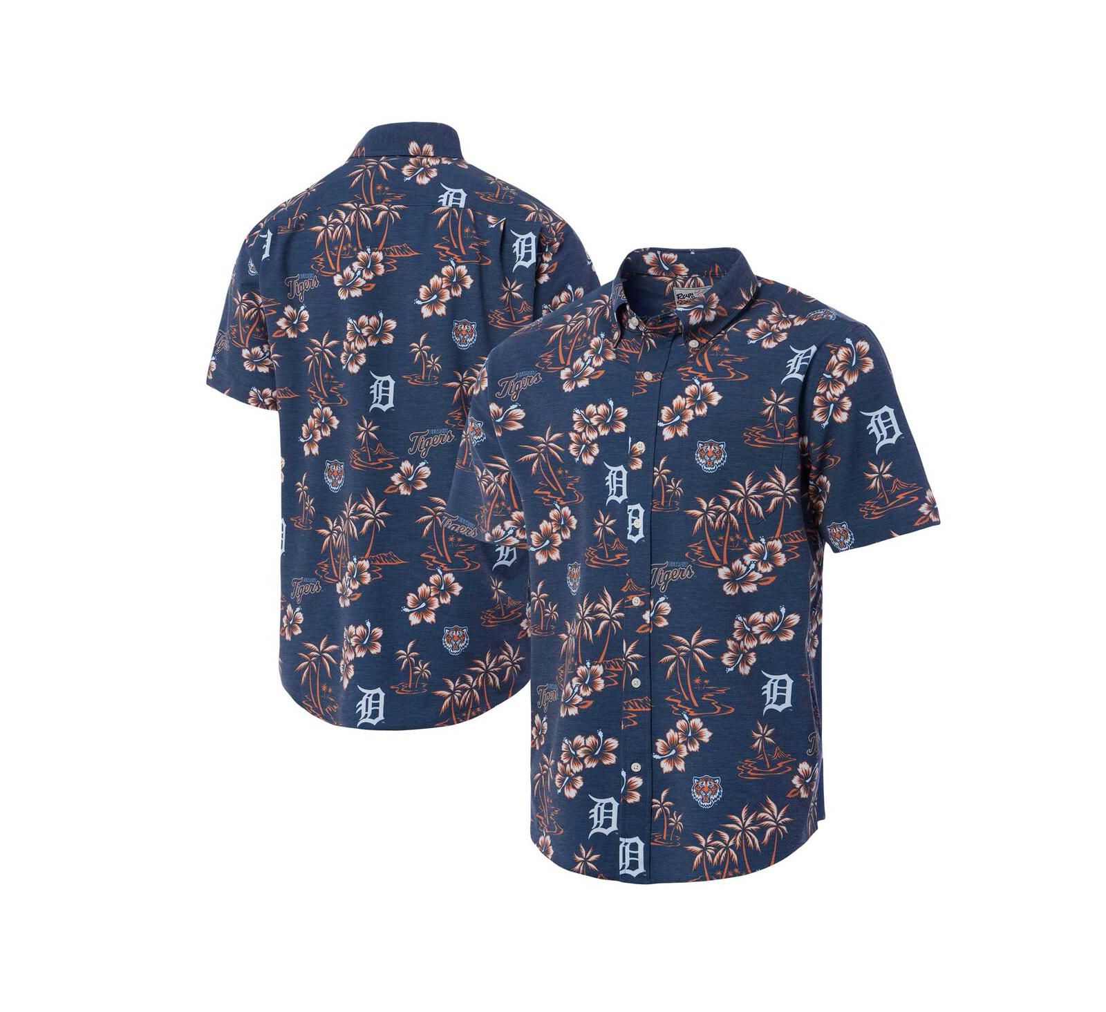 Reyn Spooner Men's Navy Detroit Tigers Kekai Button-Down Shirt