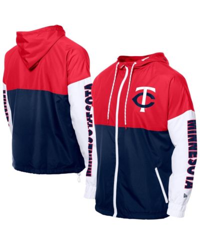 New Era Мужская ветровка-худи Minnesota Twins Color Block Full-Zip Navy/Red