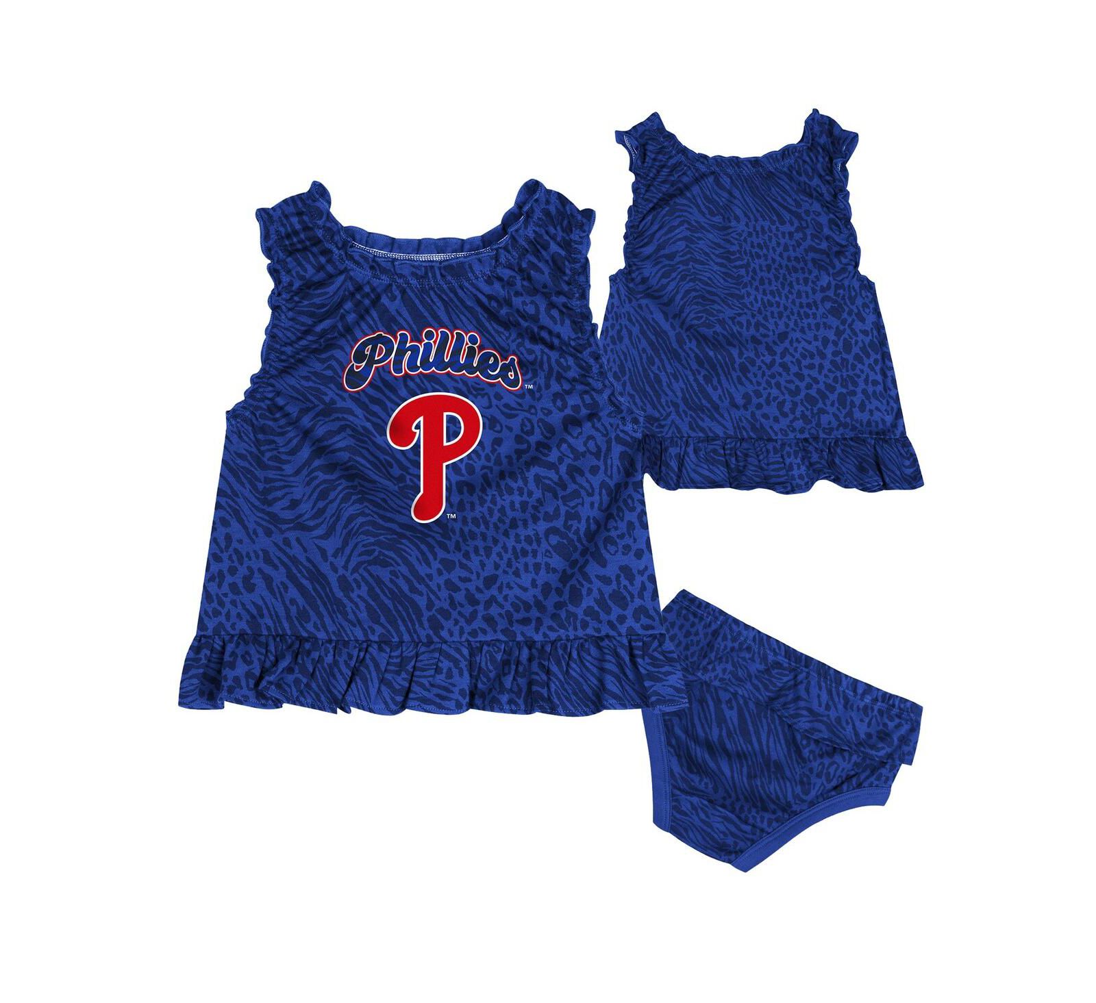 Outerstuff Baby Boys and Girls 2-Piece Blue Philadelphia Phillies Playground Dress and Bloomers Set