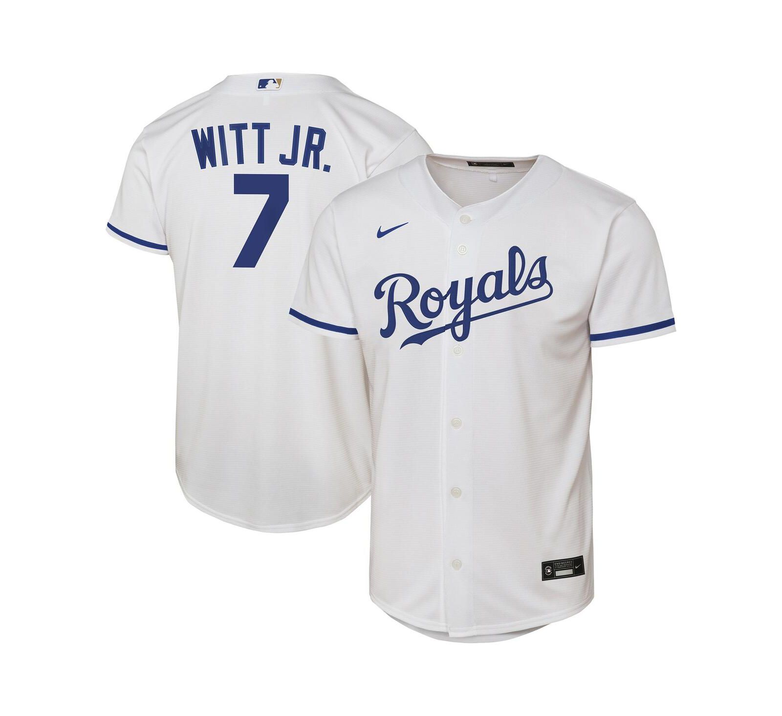 Детская реплика джерси Bobby Witt Jr. White Kansas City Royals Nike