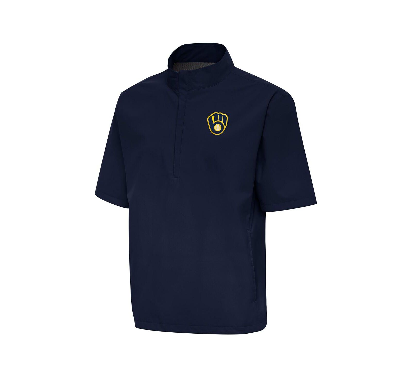 Мужская ветровка Antigua Navy Milwaukee Brewers Brisk Quarter-Zip Wind Shirt