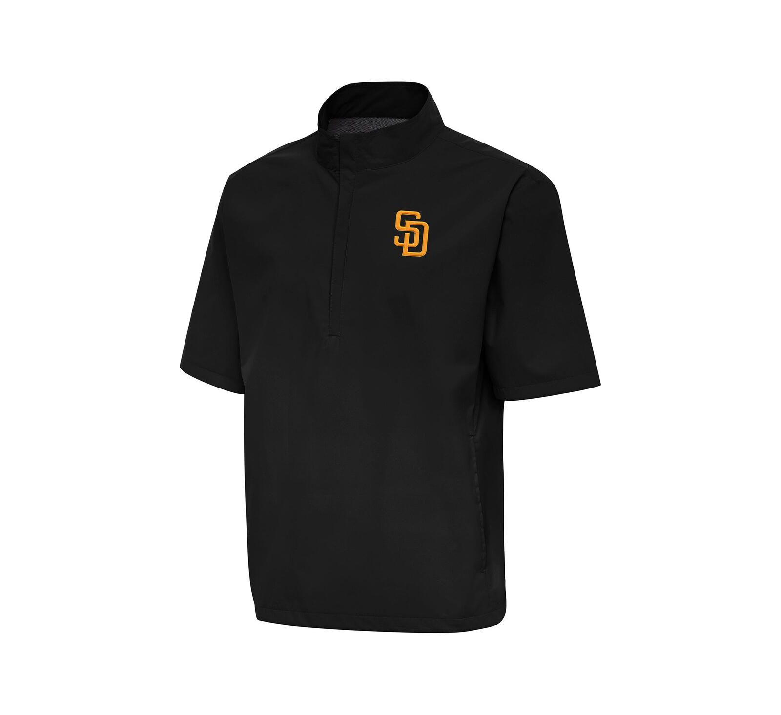 Antigua Men's Black San Diego Padres Brisk Quarter-Zip Wind Shirt