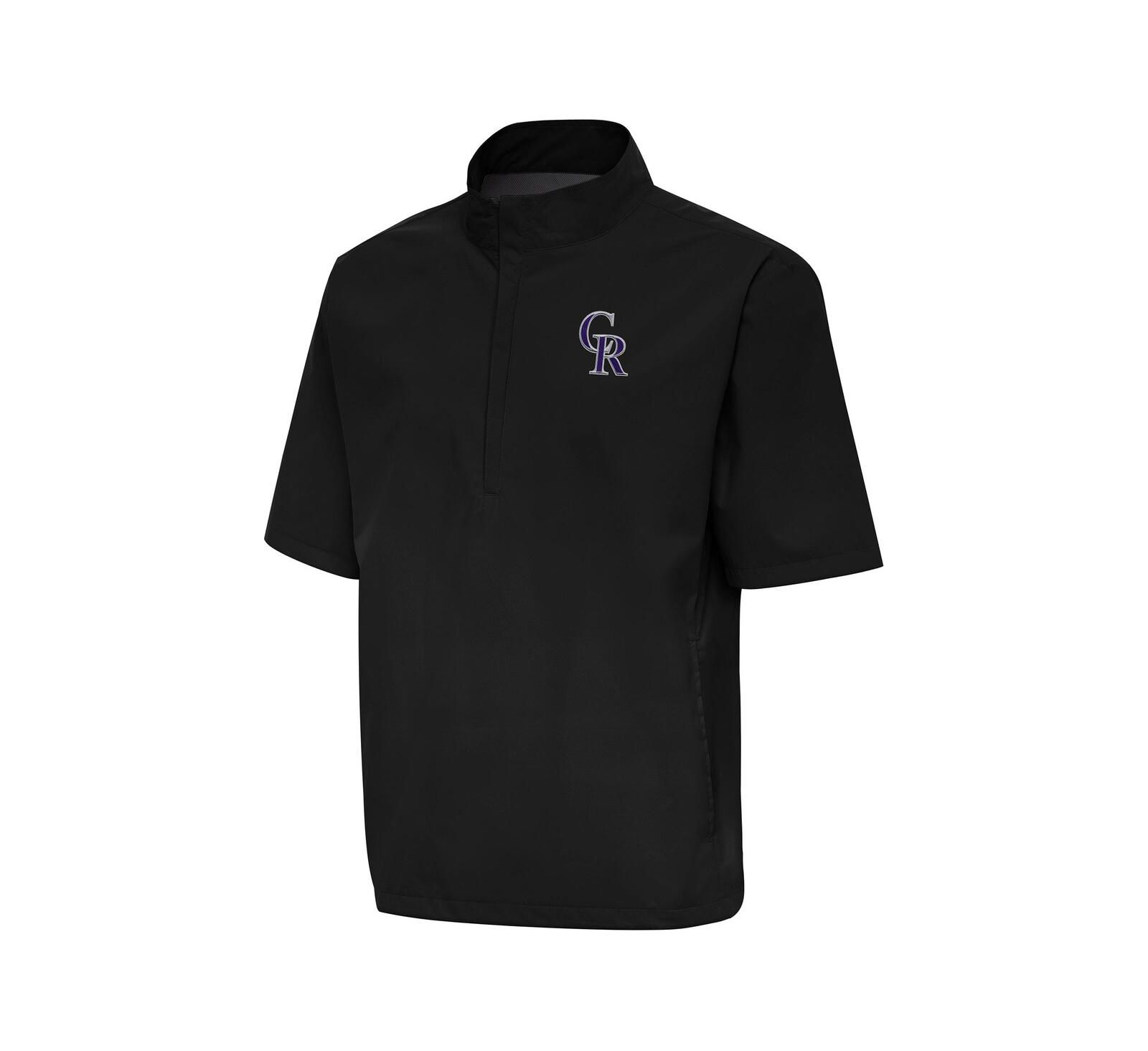 Мужская ветровка Antigua Black Colorado Rockies Brisk Quarter-Zip Wind Shirt