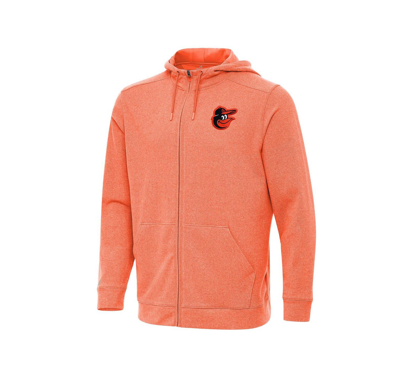 Мужская куртка Antigua с капюшоном на молнии Heather Orange Baltimore Orioles