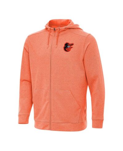 Мужская куртка Antigua с капюшоном на молнии Heather Orange Baltimore Orioles