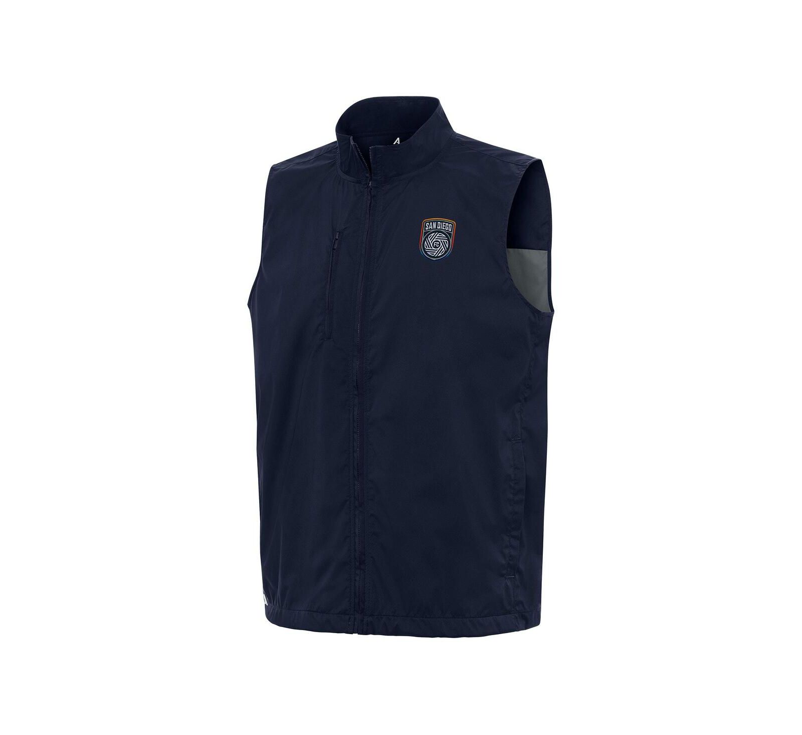 Antigua Men's Navy San Diego FC Brisk Full-Zip Vest