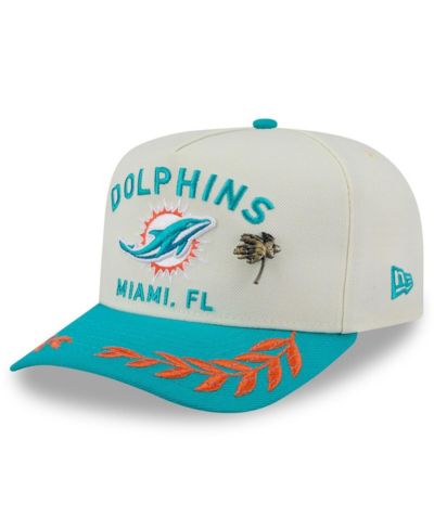 New Era Мужская кепка Miami Dolphins 2025 NFL Draft A-Frame 59FIFTY Fitted Cream/Aqua