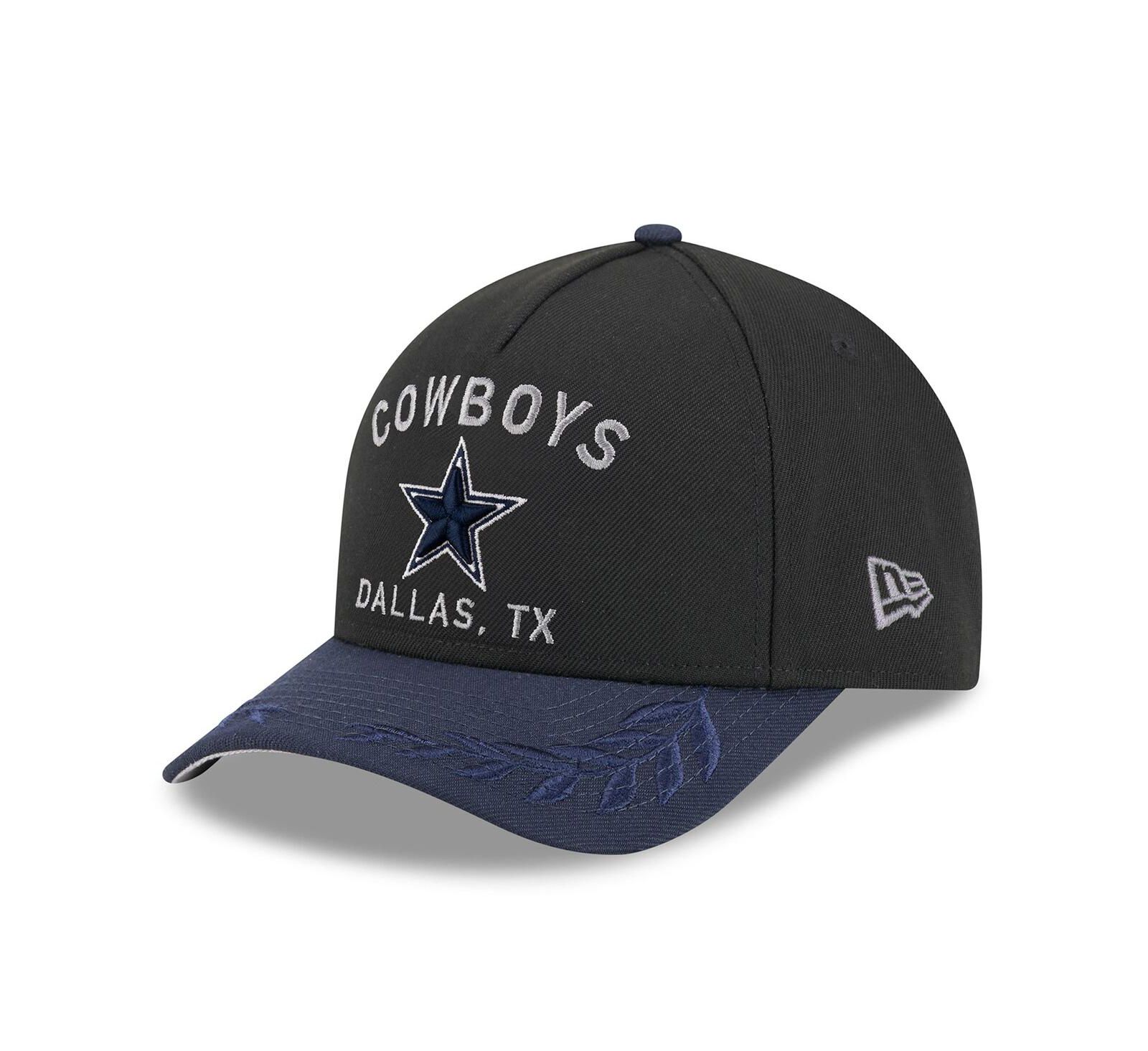 New Era Men's Black/Navy Dallas Cowboys 2025 NFL Draft 9FORTY A-Frame M-Crown Adjustable Hat
