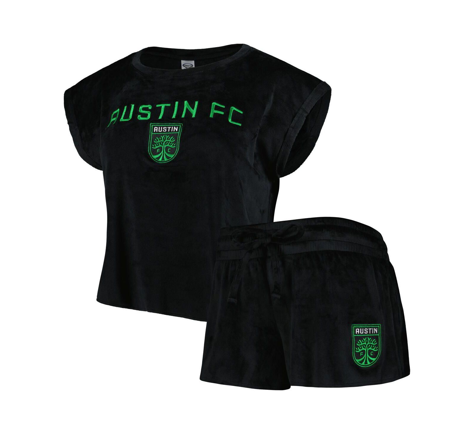 Concepts Sport Women's 2-Piece Black Austin FC Intermission T-Shirt and Shorts Sleep Set