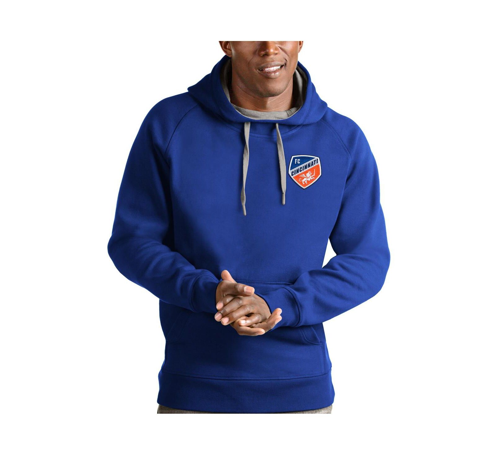 Antigua Мужской худи Victory Pullover с логотипом Royal FC Cincinnati