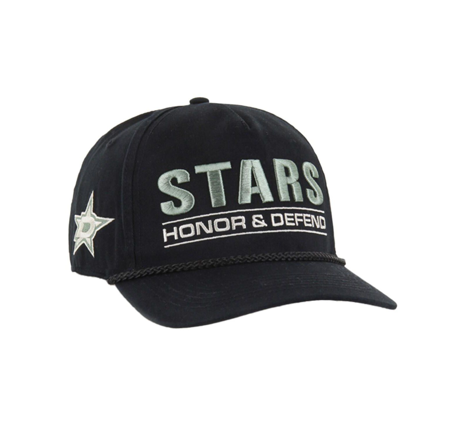 '47 Brand Мужская черная кепка Dallas Stars OHT Military Appreciation Homeland Honor and Defend Hitch регулируемая