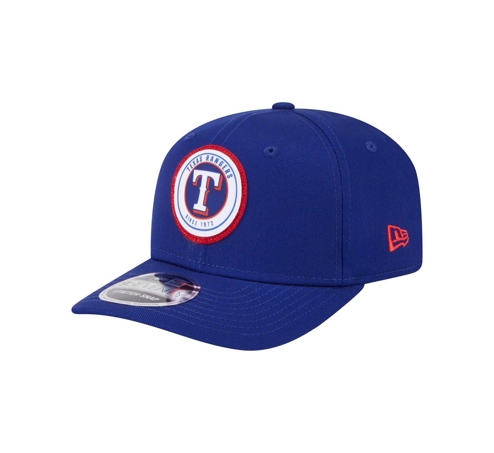 New Era Men's Royal Texas Rangers Circle Patch 9SEVENTY Stretch-Snap Hat