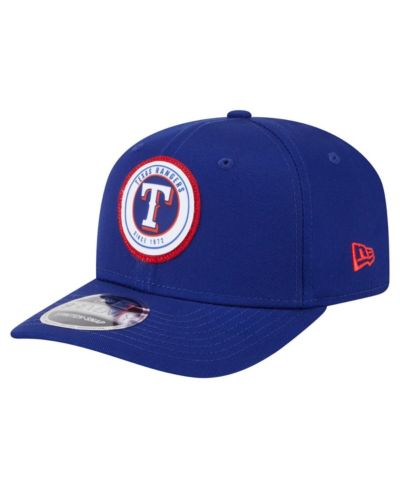 New Era Men's Royal Texas Rangers Circle Patch 9SEVENTY Stretch-Snap Hat