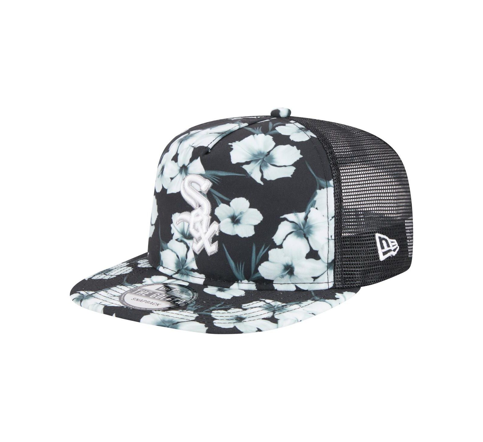 New Era Men's Black Chicago White Sox Adventure Pattern Golfer Trucker Snapback Hat
