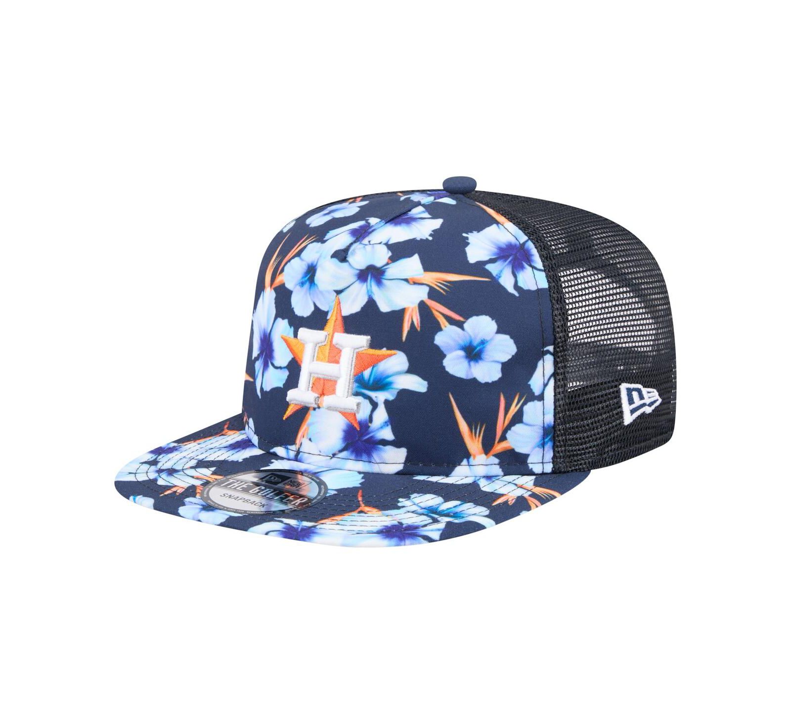 Мужская кепка New Era Houston Astros Adventure Pattern Golfer Trucker Snapback, темно-синяя