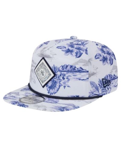 Мужская кепка New Era White New York Yankees Printed Island Golfer Snapback
