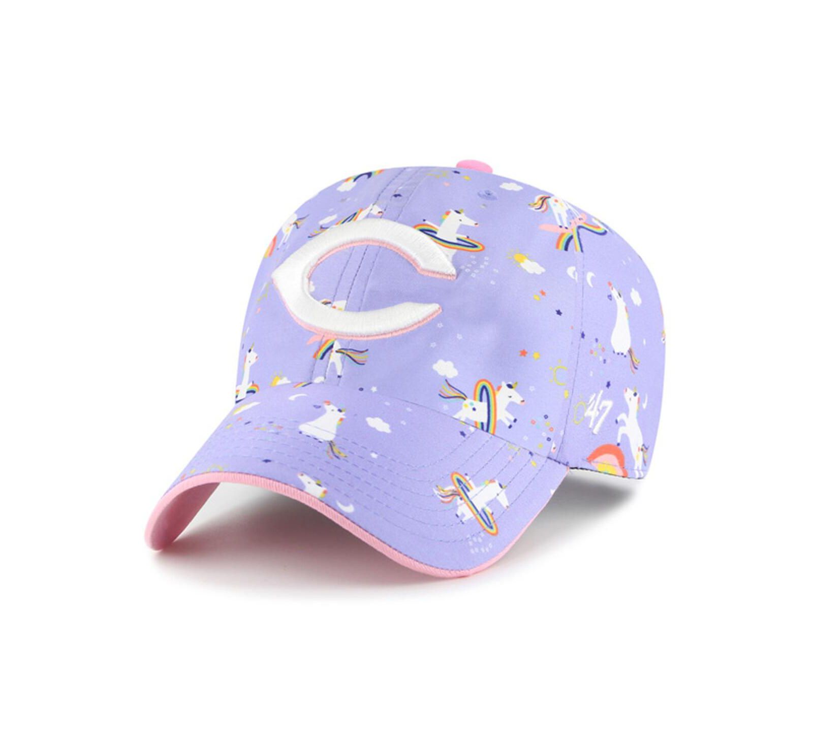 Детская кепка '47 Brand Lavender Cincinnati Reds Unicorn Clean Up Adjustable Hat