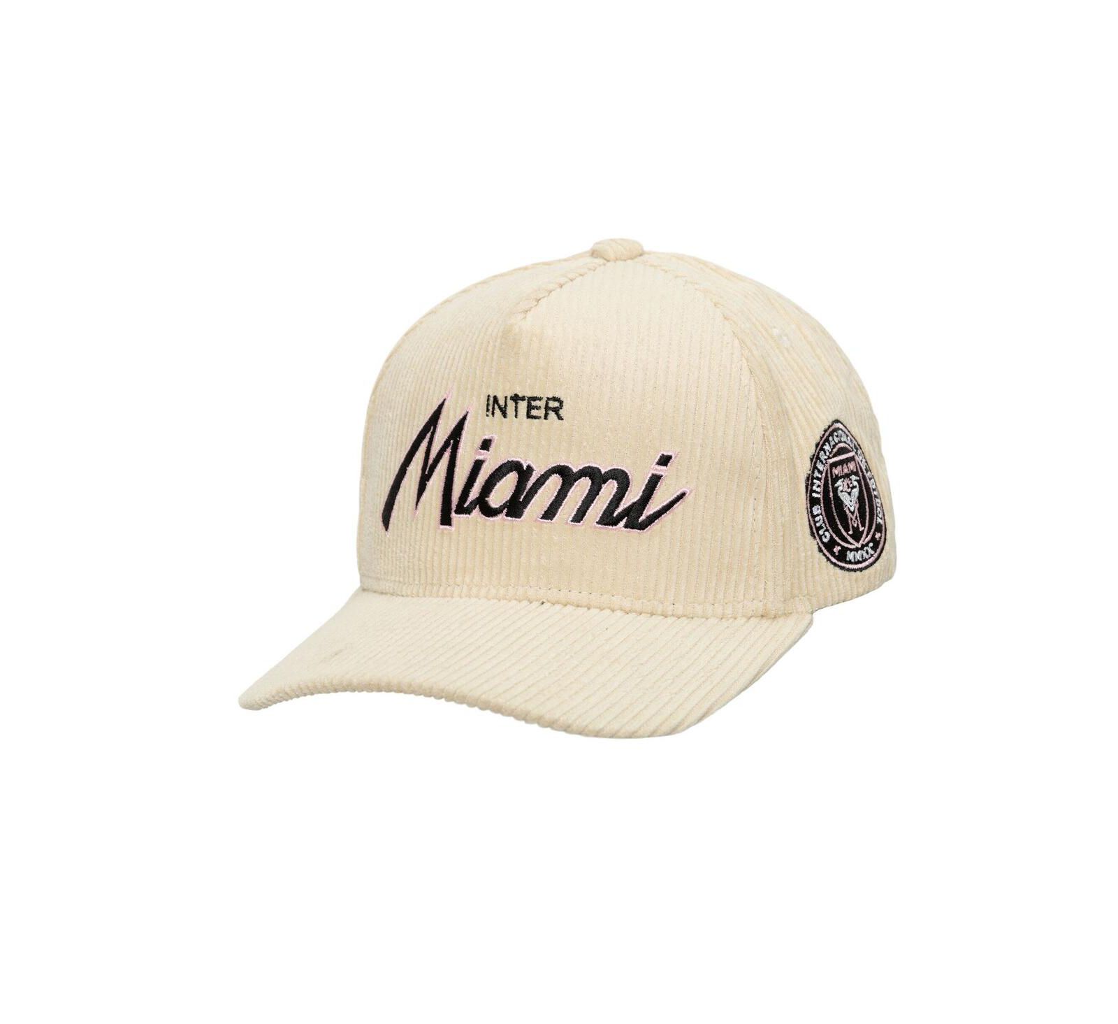 Мужская кепка Mitchell & Ness Inter Miami CF Cream Corduroy Adjustable Hat