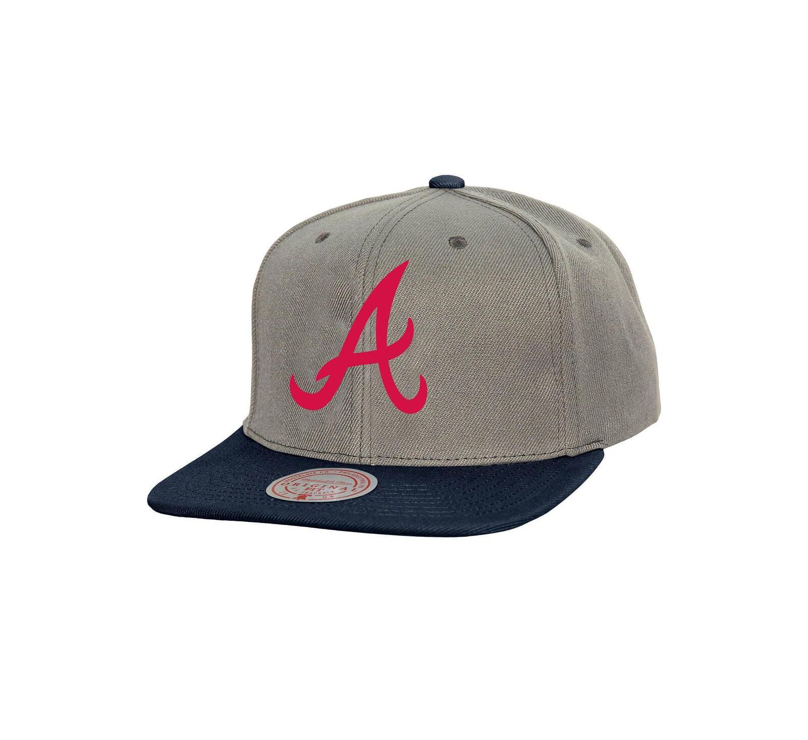 Мужская кепка Mitchell & Ness Gray Atlanta Braves Basic Flip Snapback
