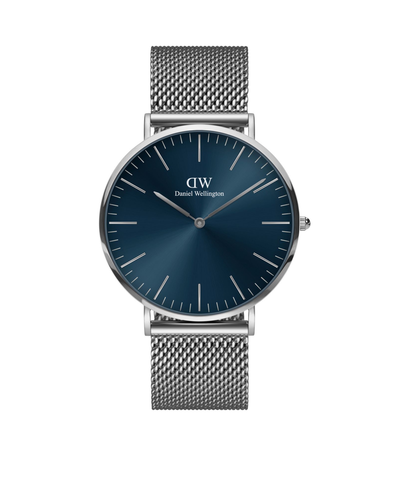 Унисекс аналоговые часы Daniel Wellington Silver-Tone Stainless Steel Mesh, 40mm