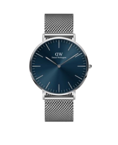 Daniel Wellington Unisex Analog Silver-Tone Stainless Steel Mesh Watch, 40mm