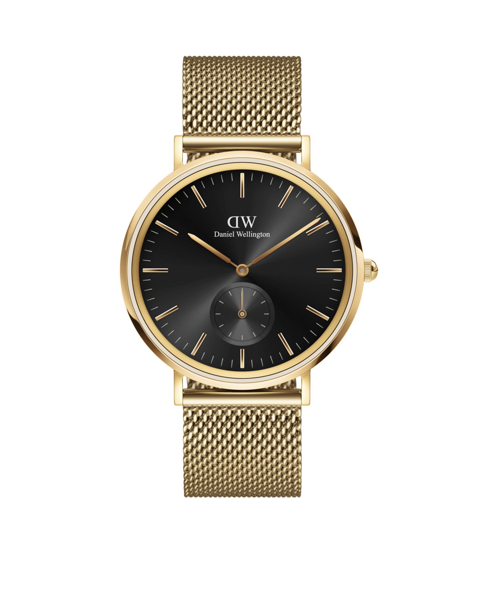 Daniel Wellington унисекс аналоговые часы, золотистая нержавеющая сталь, сетчатый браслет, 40mm