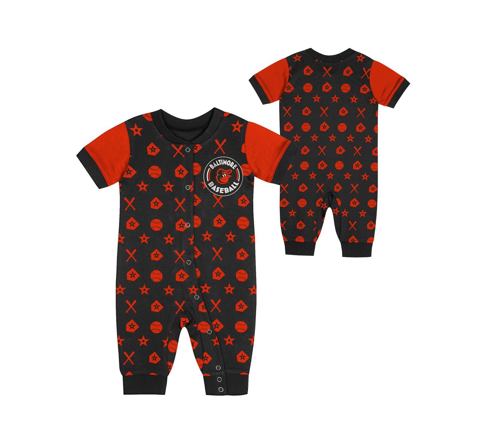 Outerstuff Newborn Black Baltimore Orioles Hard 90 Coveralls Shorts