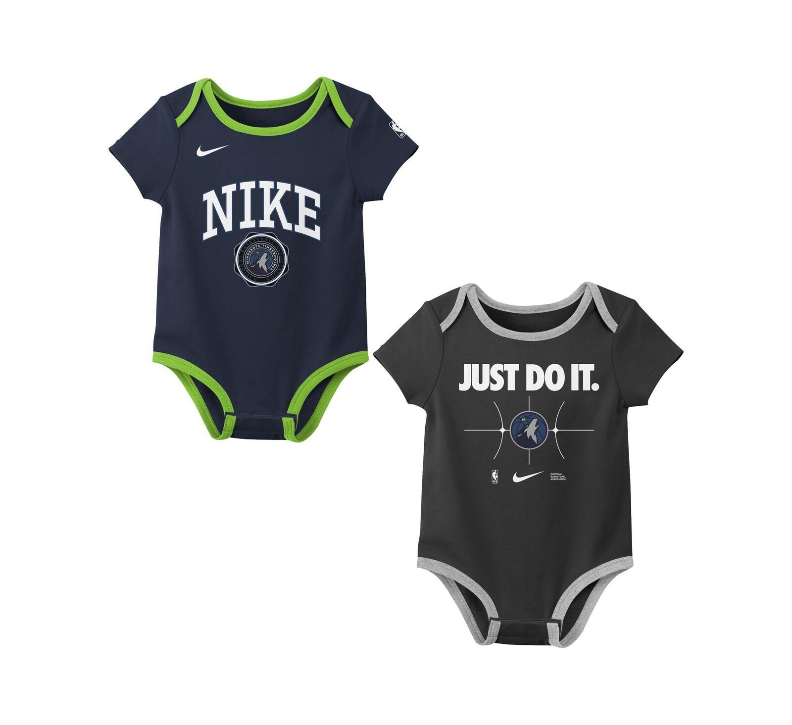 Набор боди Nike для новорожденных Minnesota Timberwolves, 2 шт, темно-синий/черный