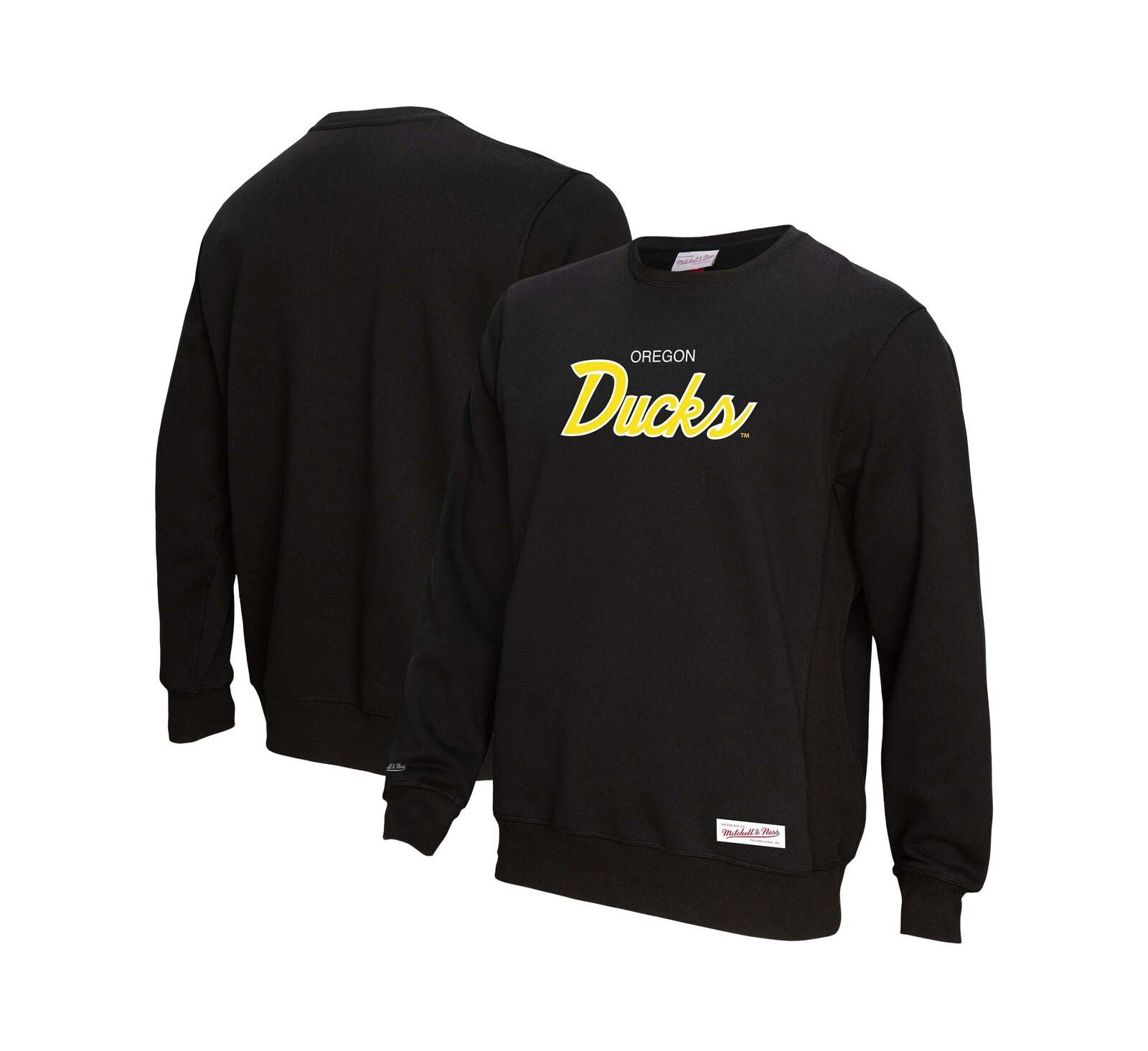Мужская свитшот Mitchell & Ness Black Oregon Ducks Elite Script Pullover