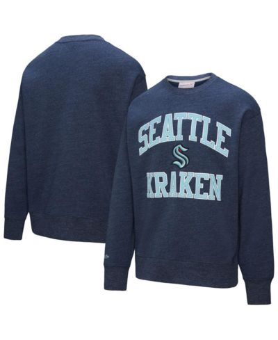 Mitchell & Ness Мужское флисовое худи Seattle Kraken Playoff Win, темно-синее