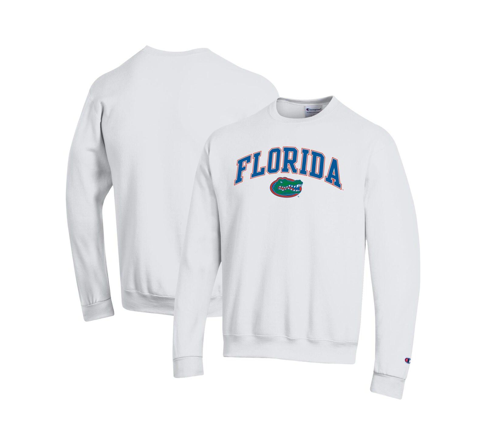 Champion Men's White Florida Gators Arch Over Logo Pullover Sweatshirt