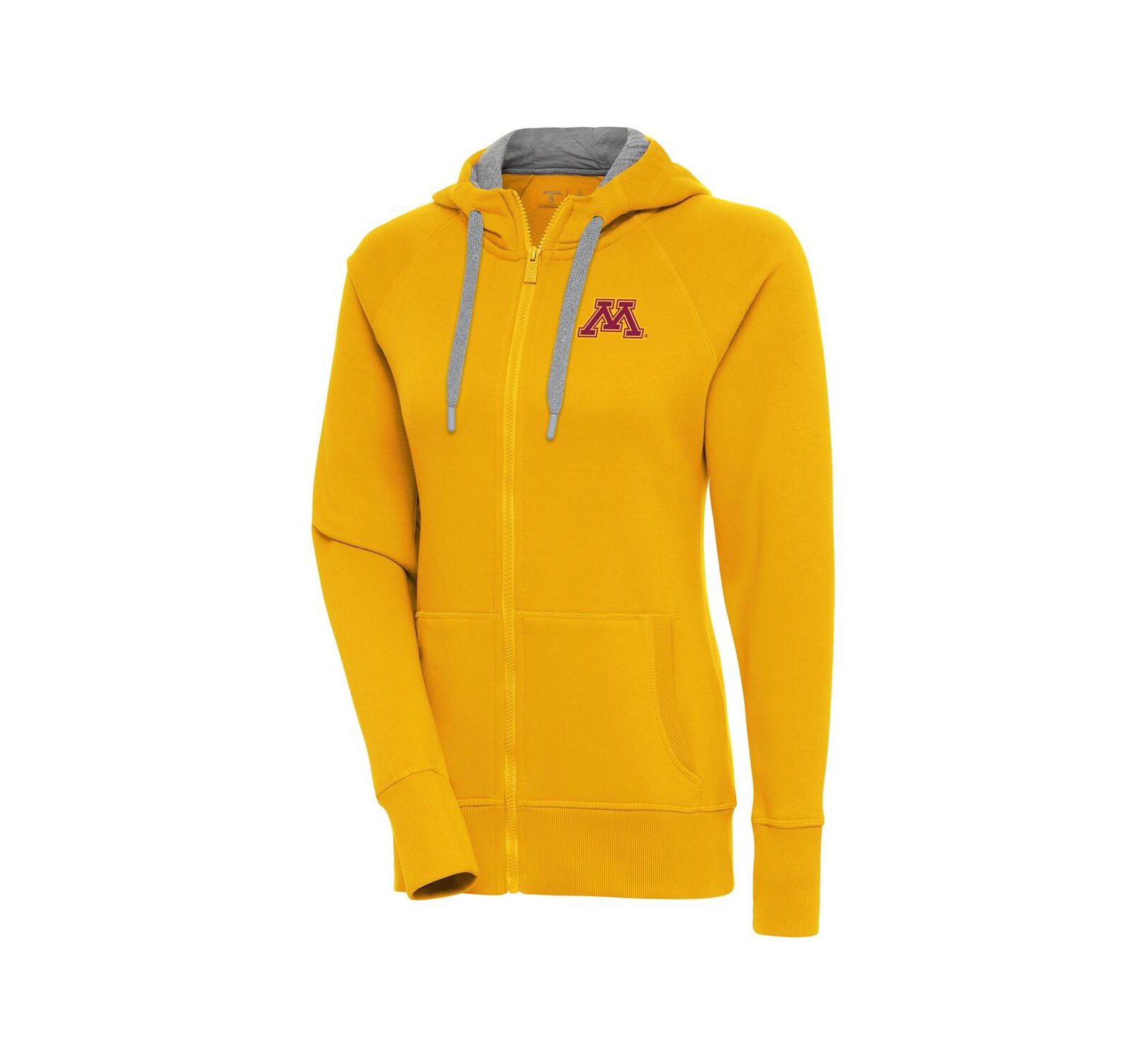 Женское худи Antigua Minnesota Golden Gophers Victory Full-Zip, золотое