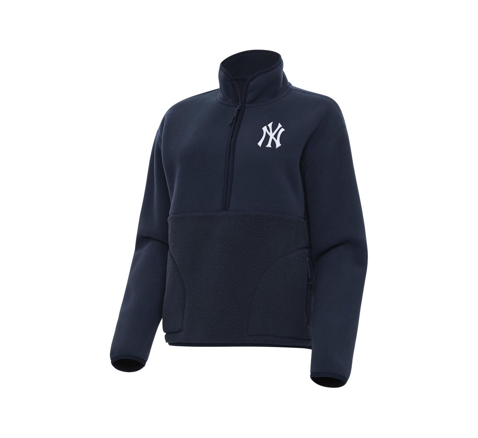 Antigua Women's Navy New York Yankees Figure Half-Zip Sweatshirt