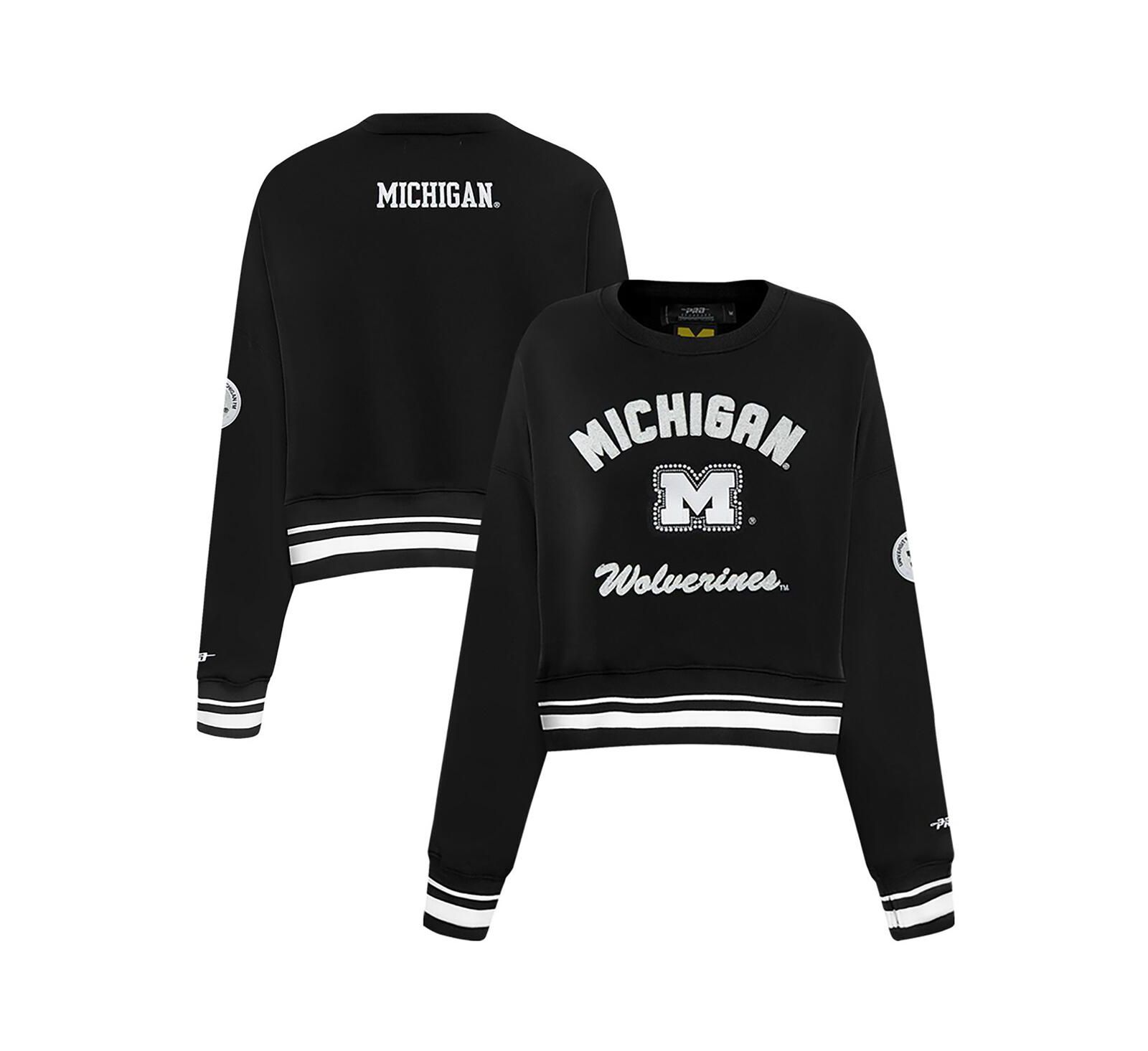 Pro Standard Женская черная укороченная толстовка Michigan Wolverines