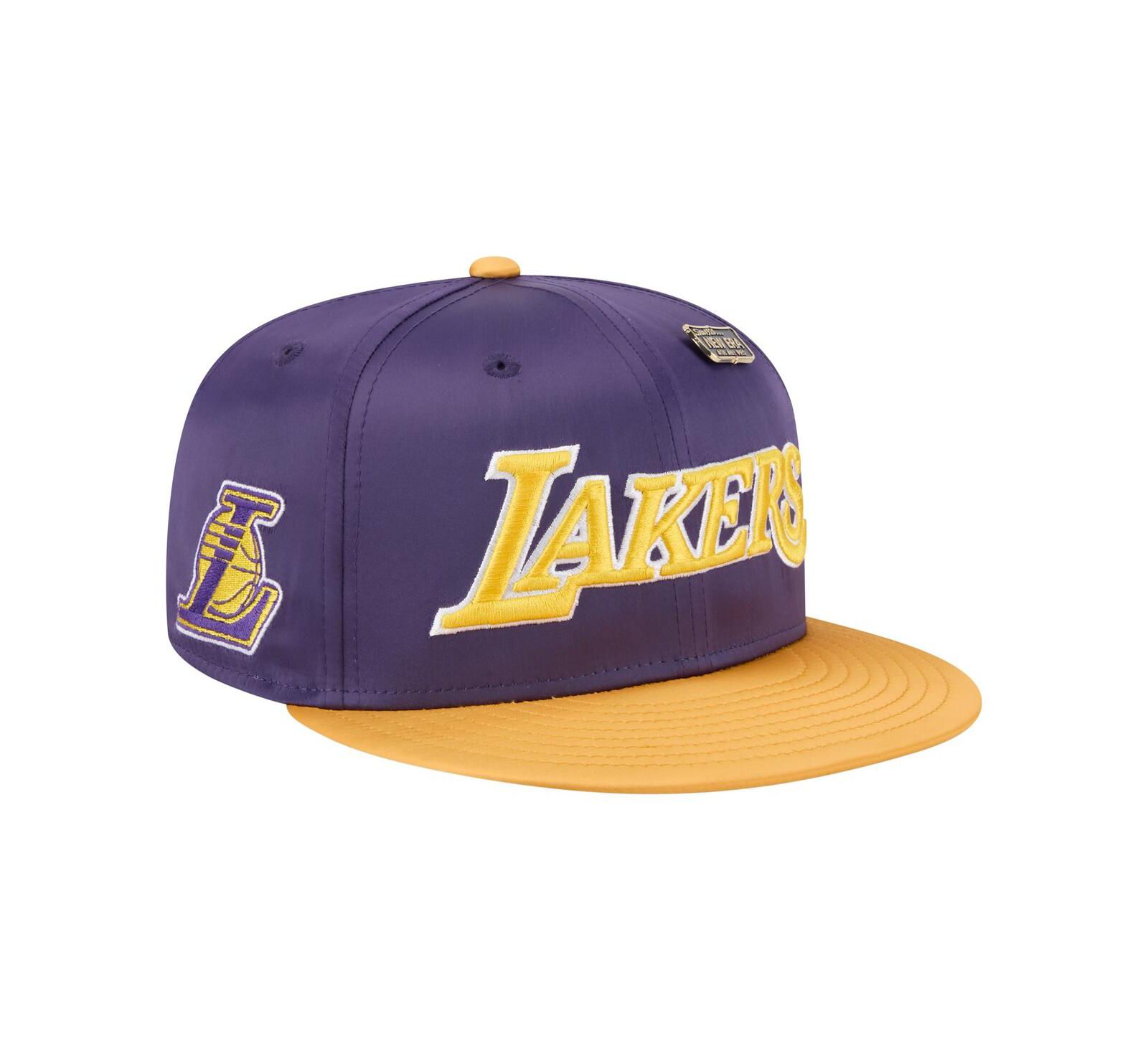 Мужская кепка New Era Los Angeles Lakers Throwback Satin Vintage Pin Two-Tone 59FIFTY Fitted