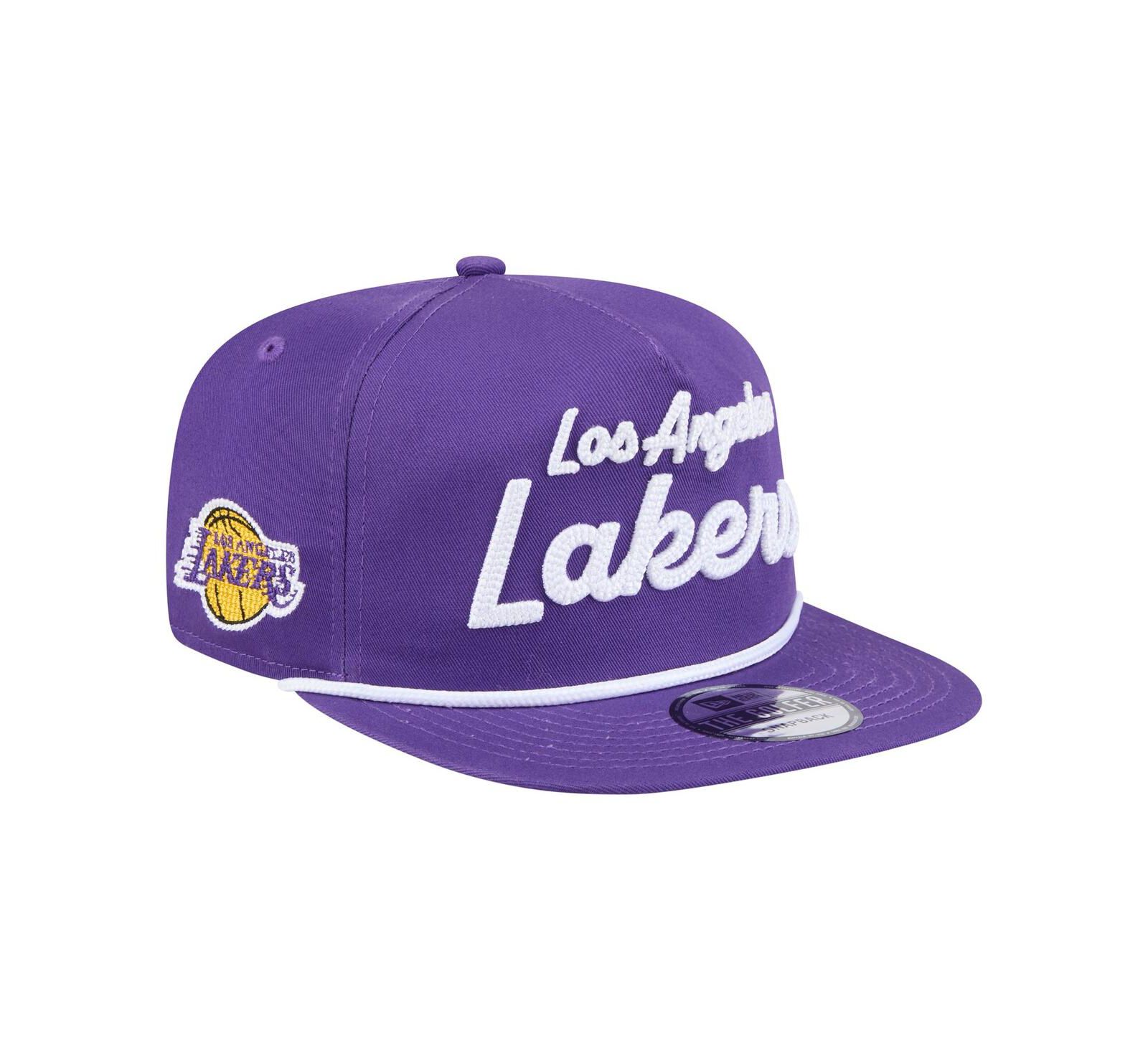Мужская кепка New Era Purple Los Angeles Lakers Team Text Golfer Snapback