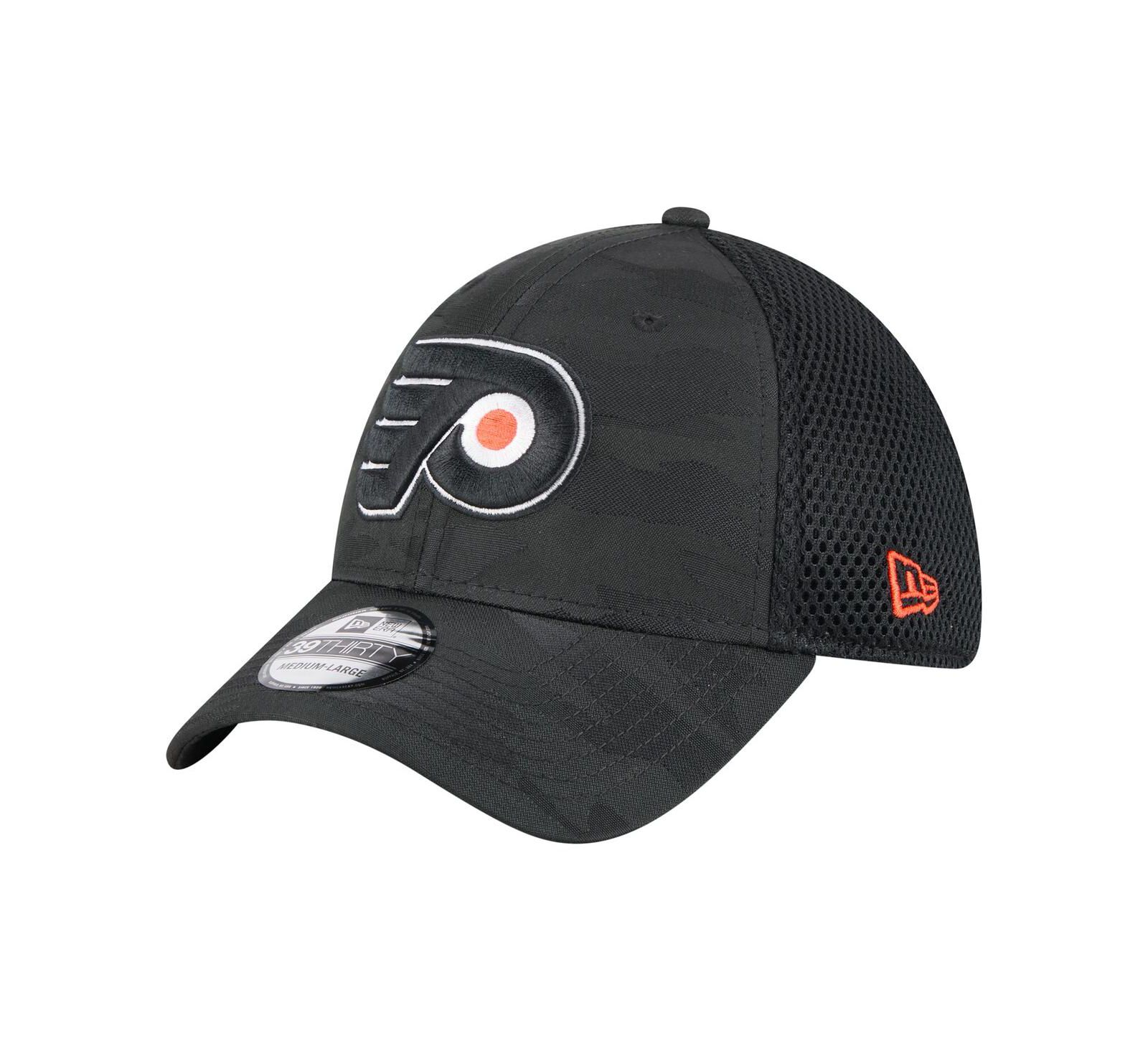 New Era Мужская кепка 39THIRTY Flex с камуфляжным принтом Philadelphia Flyers, черная