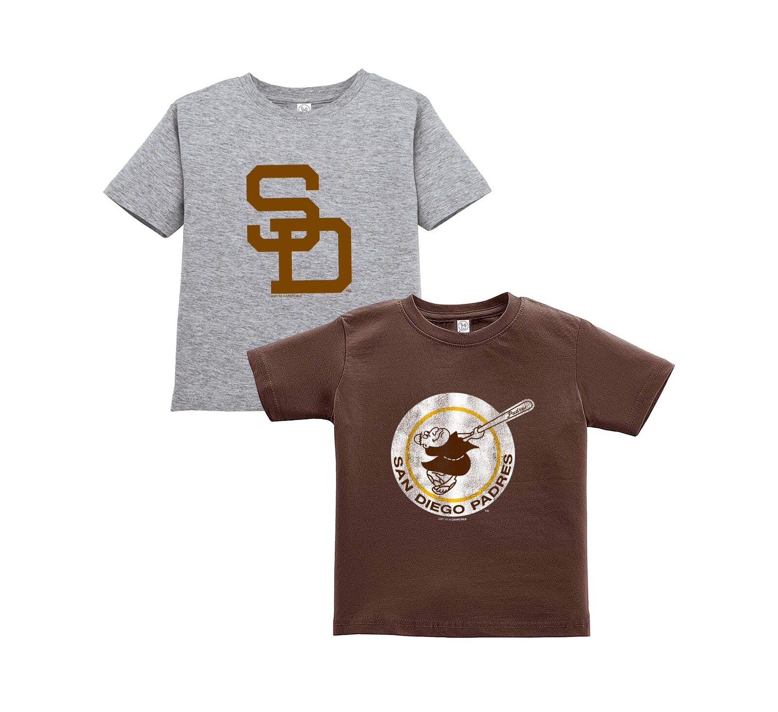 Soft As A Grape Toddler 2-Pack Brown/Gray San Diego Padres Cooperstown Collection T-Shirt Set