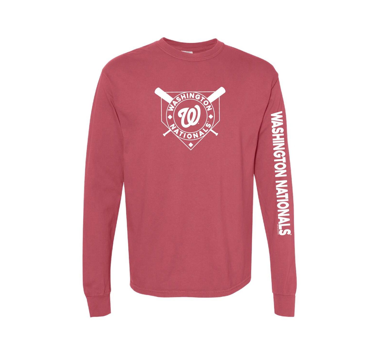 Женская футболка Soft As A Grape Women's Red Washington Nationals с длинным рукавом