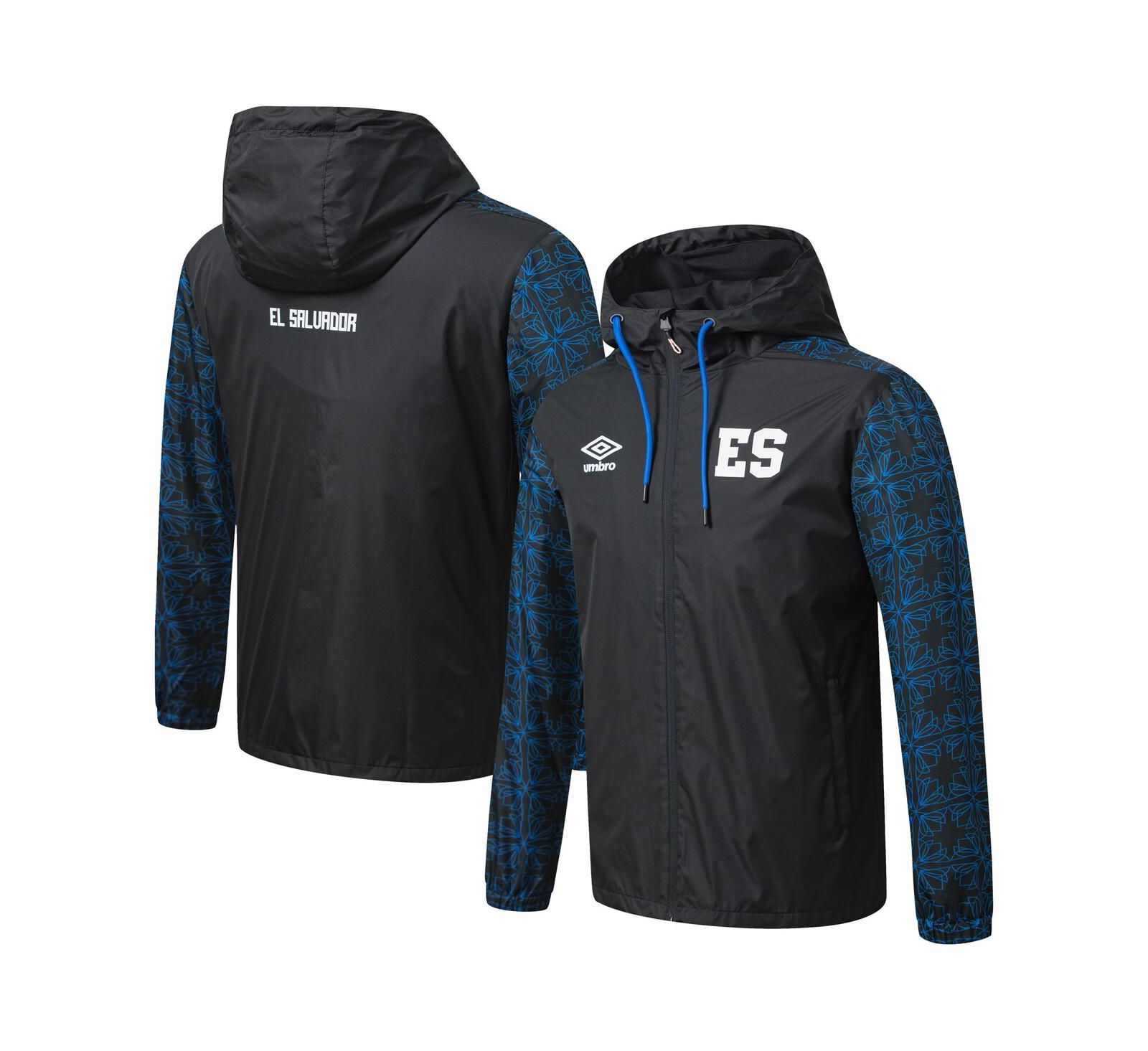 Umbro Men's Black El Salvador National Team Full-Zip Hooded Rain Jacket