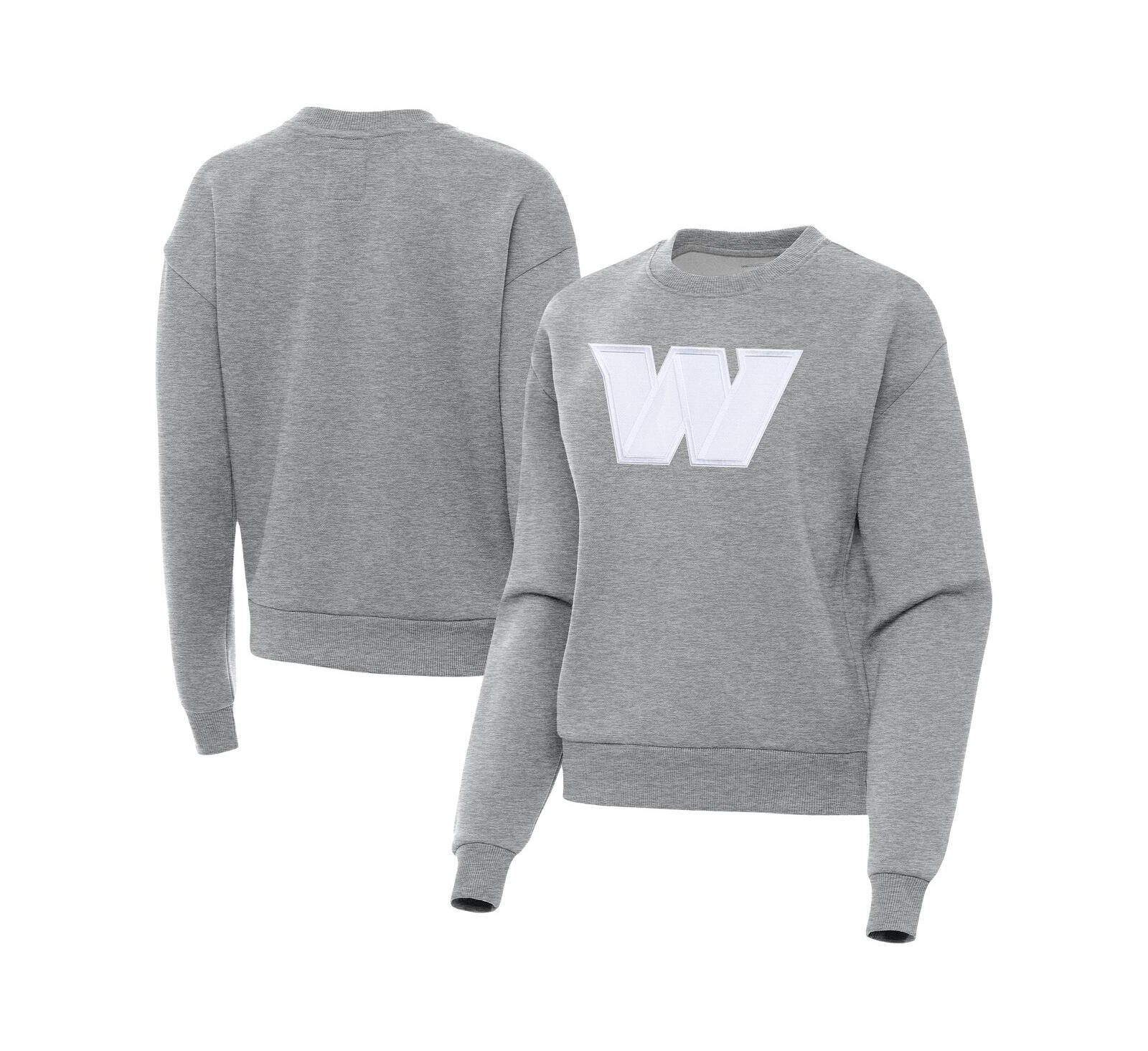 Женский джемпер Antigua Heather Gray Washington Commanders Victory Pullover